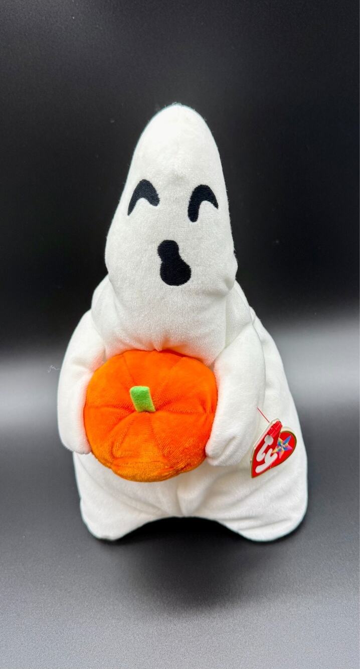 Ty Beanie Buddy Ghoul Ghost Halloween Plush Pumpkin 2006 Retired 90058 w Tags